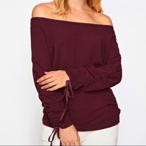 Off Shoulder Knit Sweater